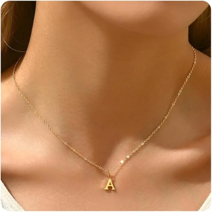 Initial Letter Necklace (Gold Plated)